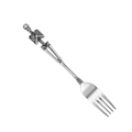 Skull handle silver stainless steel fork part of gothic mermaid cutlery set - Single Skull Fork