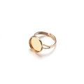 Adjustable golden DIY ring base with circular tray for jewelry making and setting - KC Gold