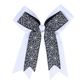 Barrette à cheveux double nœud pour Halloween avec rubans blancs et motifs toile d'araignée - Toile d'Araignée Noir et Blanc