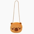 Cute brown capybara plush crossbody bag for kids with thin shoulder strap and soft texture - Capybara Style