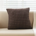 Dark brown square waffle weave pillow cover on a cozy sofa with soft morning sunlight - 45x45cm / Dark Coffee
