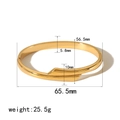 Vista macro del bracciale in acciaio 18K con dimensioni precise e dettagli del peso - Stile a Fascia Larga Minimalista (TB7079)
