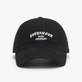 Gorra de béisbol negra desgastada con bordado 3D blanco Everyhour and Moment algodón - Ajustable / Negro