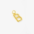 Polished S925 sterling silver necklace with letter B pendant in gold finish - Letter B / 925 Silver