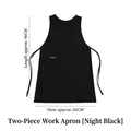 Workwear apron in night black color with pocket and 'Certainly' graphic print - One Size / Night Black