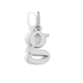 Polished metal small letter g pendant charm for jewelry making with mirror finish - Lowercase g - Steel Color