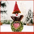 Green Santa Claus Christmas gift bag with heart-shaped window and snowflake patterns - Clear Heart Window Santa Claus Style / Without Apple