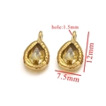 Golden teardrop stainless steel pendant with yellow gemstone for DIY jewelry 12x7.5mm - Yellow