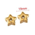 Goldene 19mm sternförmige Edelstahl-Abstandshalter mit großem Loch für DIY-Schmuck - Sternanhänger / Gold Fünfzackiger Stern
