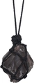 Colgante de piedra de fluorita natural en bruto con collar de red tejida negra - Obsidiana