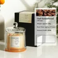 Oud Sandalwood crystal aromatherapy candle in glass jar with black gift box 160g - Ebony Sandalwood / Yellow
