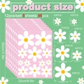 Daisy window decals set of 96 pieces with detailed product sizing for spring decoration - 8 Sheets White Daisy Window Stickers