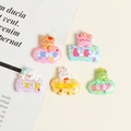Colorful resin cartoon animals with sweet text charms for DIY craft accessories - Animal Word Plate