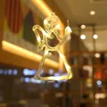 Warm white LED angel window light with suction cup for Christmas decor, 21cm x 12cm size - Angel