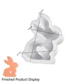 3D cute bunny silicone mold with heart design for DIY candle making and resin crafts - No. 1 Heart Bunny (2.6cm Thickness)