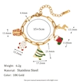 Spécifications de taille pour le bracelet de Noël plaqué or 18 carats avec breloques - Bracelet à Maillons Trombone avec Charms de Noël - Or