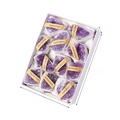 Natural Amethyst crystal set with 10 pieces in a white gift box with size dimensions - Medium Amethyst Cluster (No Lid)