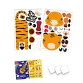 DIY 3D paper doorplate sticker kit with tiger theme and English instruction manual - Tiger / 170x250mm