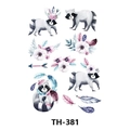Waterproof temporary tattoo stickers with colorful watercolor floral and bird designs TH-381 - Th-381 / 210*148mm