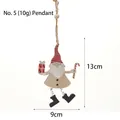 Nordic wooden Santa Claus ornament No. 5 with red striped hat and spring legs - Hanging Ornament No. 5