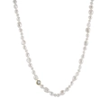 Detailed macro shot of baroque pearl necklace featuring a gold-rimmed sparkling gemstone - Pearl 10-11mm/7-8mm Length 60+5cm (36g)