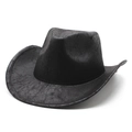 Dettaglio di un cappello da cowboy nero vintage con finitura in ecopelle testurizzata - M (56-59cm) / Nero Texture