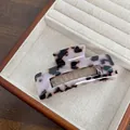 Pince à cheveux en acétate écaille de tortue avec grand design rectangulaire chic - Écaille de Tortue Gris 10.5CM