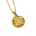 18k gold-plated stainless steel necklace with round hollowed butterfly pendant detail - Letter W