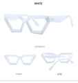 Vista en tres ángulos de monturas de gafas blancas geométricas mostrando frente y perfiles - Marco Blanco Lente Blanco