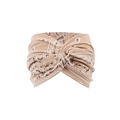Bohemian paisley headband in khaki with a knotted design and soft cotton texture - Beige Geometric