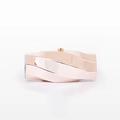 Irregular rose gold acrylic box clutch with a unique spiral metallic twist design - Champagne Gold