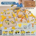 467-piece construction vehicle track set with flexible rails and electric toy cars - ETC460 Engineering Track Car (467 PCS Set)