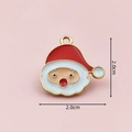 DIY Santa Claus enamel charm in red and white alloy, measuring 2.0cm for jewelry making - 2404 Santa Claus Full Body