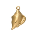 Gold plated stainless steel conch shell pendant charm for DIY jewelry making - 530# Vertical Conch Pendant Only / 12.5*21.5mm (2 Pieces/Pack) / Gold