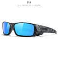 Occhiali da sole sportivi polarizzati con montatura camo C14 e lenti blu ghiaccio - C14-Montatura Camouflage/Lenti Specchiate Blu Ghiaccio