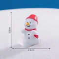 Miniature Christmas snowman figurine with red hat and scarf for DIY winter decor - No.8 Chasing Snowman
