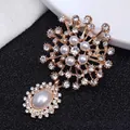 Golden flower pendant with pearls and rhinestones decoration for mobile phone cases - Gold Pearl Pendant Flower