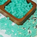 Bamboo shaped translucent mint green glass beads for DIY jewelry and bracelet making - Cyan Blue (J9#)