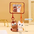 Cute cartoon pony couple keychains in brown and white resin with colorful hooks - Magnetic - Horse Couple Pun Style / SKU Price for One Pair