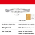 S925 sterling silver moissanite tennis bracelet in 3.0mm stones with 18K gold plating - 3.0mm Moissanite 0.1ct (With GRA Cert) / 18cm / Silver