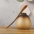 Handmade green sandalwood hair pin with vintage wood texture for elegant styling - Green Sandalwood Autumn Moon