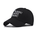 Schwarze bestickte Baseballkappe mit 'CLASSIC AND BASIC' Text für Outdoor Streetwear - M(56-58cm) / Schwarz