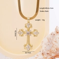 Collana a catena serpente dorata con ciondolo a croce vintage e pietre di zircone - Splendida Croce di Strass Cava (2691) / Oro