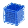 3D cube maze puzzle toy featuring a bright blue core and clear shell for skill training - 3CM Maze Cube Blue