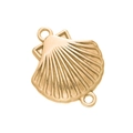 Gold plated stainless steel scallop shell charm for DIY necklace and bracelet jewelry - 511# Large Scallop Connector Pendant Only / 21.5*27mm (2 Pieces/Pack) / Gold