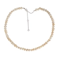 Elegante collana di perle d'acqua dolce con chiusura in metallo su sfondo bianco - Girocollo di perle d'acqua dolce