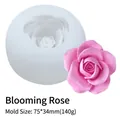 Blooming rose silicone mold for DIY candles and ice, sized 75x34mm for handmade soap - Blooming Rose