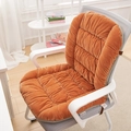 Thickened orange heated chair cushion with plush lumbar support and secure straps - Orange Red