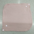 Pinkish brown muslin baby bib in soft gauze fabric with adjustable white snap buttons - Pink Brown (10#)