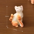 Realistic orange and white resin cat figurine for micro landscapes, height 3.4cm - No.12 Kissing Orange Cat